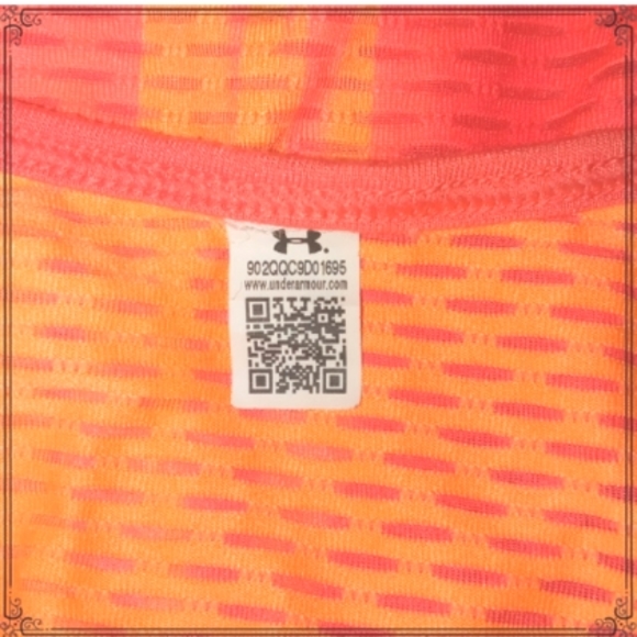 Under Armour Bright Orange Work Out Running Tee Shirt Size Medium - Picture 10 of 10